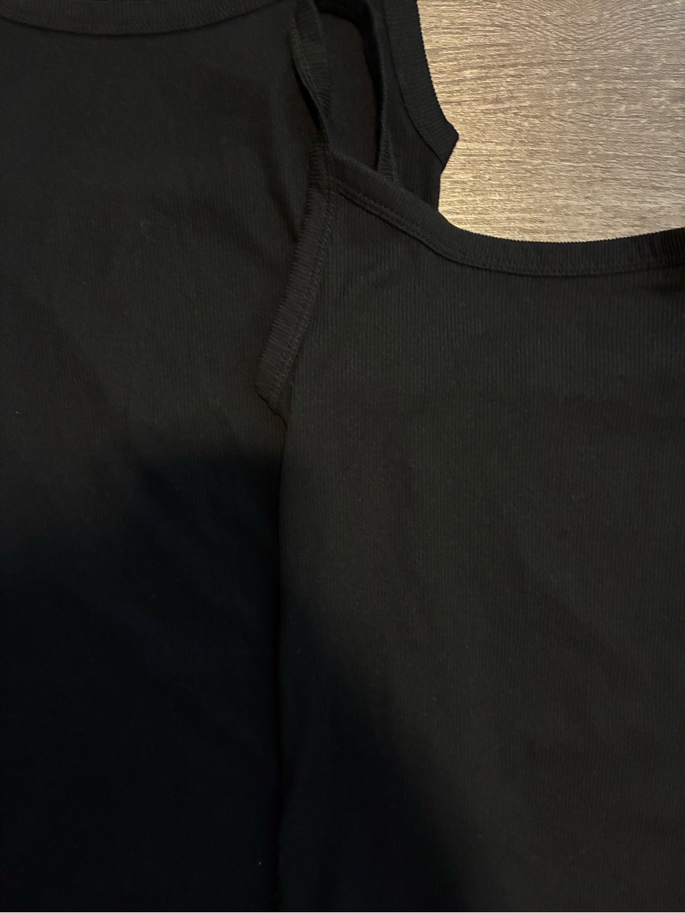 2 Black Ribbed Tank tops - Picture 2 of 3